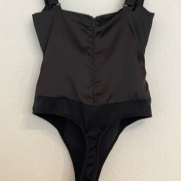 DANIELLE BERNSTEIN Black satin bodysuit 0 xs - Picture 12 of 13